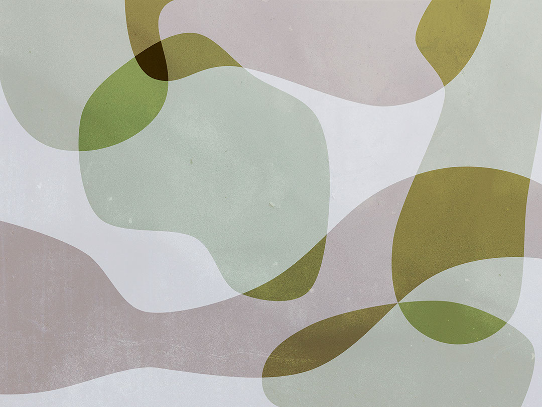 Bright geometric abstraction wall mural