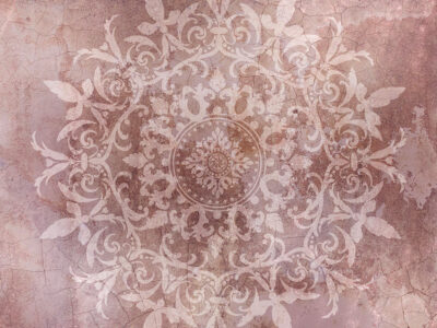 Textured pink mandala wall mural