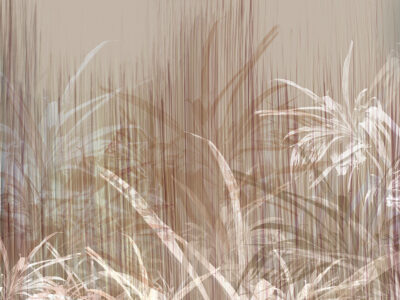 Tropical leaves with textured filter wall mural in brown colours