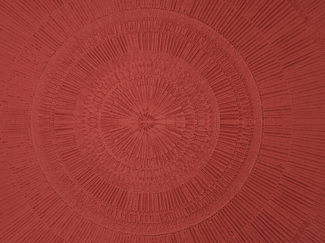 Stone textured red geometric mandala wall mural